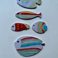 Set da 5 pezzi Decorazioni da parete in legno pesc