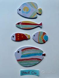 Set da 5 pezzi Decorazioni da parete in legno pesc