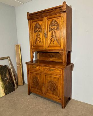 :  Antica credenza doppio corpo, dispensa Liberty