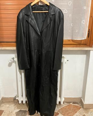 Giacca extra lunga in vera pelle da donna