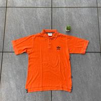 Polo vintage Adidas arancione da uomo