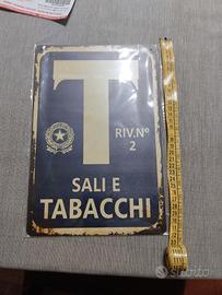 Targa in alluminio stile vintage "Tabacchi"