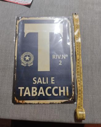 Targa in alluminio stile vintage "Tabacchi"