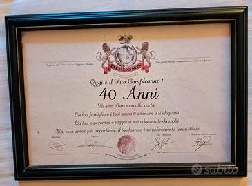 CORNICE PER 40 ANNI. NUOVO