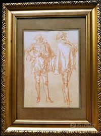 Disegno a sanguigna-gentiluomini veneziani-XIX sec