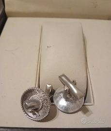 gemelli in argento  a forma di sombrero 