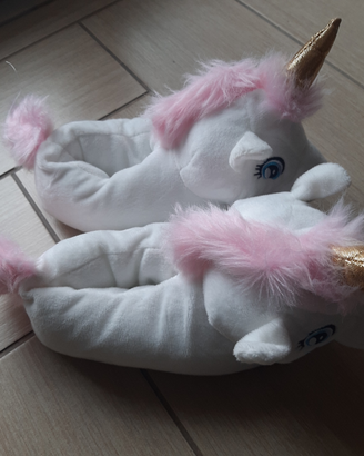 Pantofole unicorno taglia unica 3/6 anni