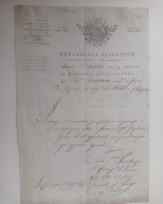 COMUNICAZIONE  GOVERNATIVA (REPUBBLICA CISALPINA) 