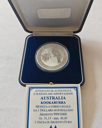 Australia Kookaburra 1 dollaro 1 oz argento (2000)