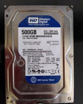 Hard Disk magnetico SATA 3.5" 500GB