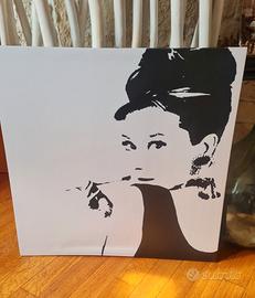 Quadro tela con Audrey Hepburn.