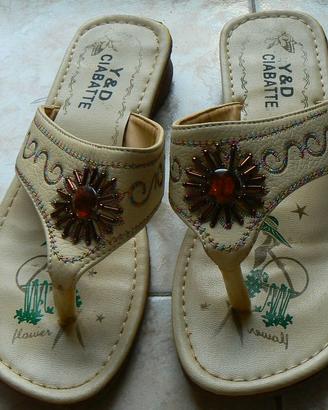 Ciabatte infradito Y & D eleganti panna mis. 38 