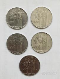 Monete da 100 e 50 Lire degli anni 50 e 60