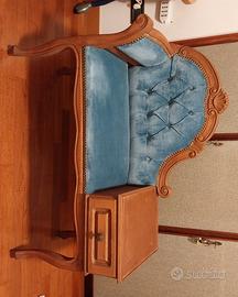 Divanetto monoposto, portatelefono in legno