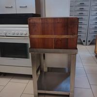 Ceppo Macellaio Professionale Legno Supporto Inox