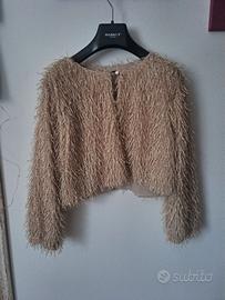 Gilet Crop Top con Frange