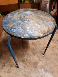 vecchio vintage tavolino da bar in alluminio 