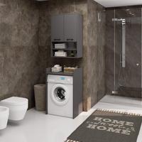 Mobile coprilavatrice + pensile bagno grigio