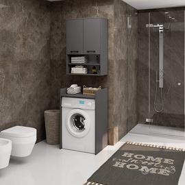 Mobile coprilavatrice + pensile bagno grigio