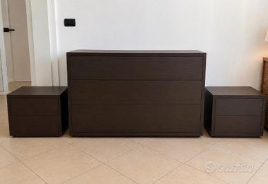 Comò con 2 comodini – colore wengé