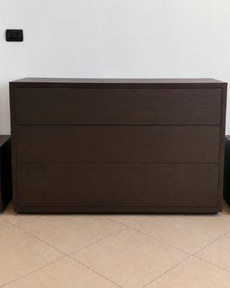 Comò con 2 comodini – colore wengé
