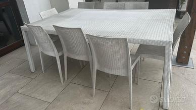 Tavolo e  8 sedie giardino