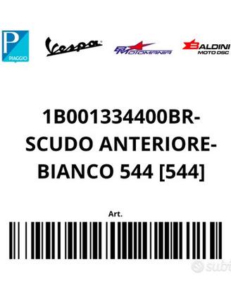 1B001334400BR- SCUDO ANTERIORE- BIANCO 544