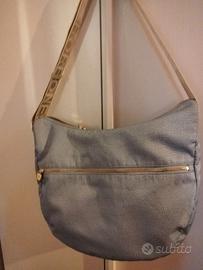 Borsa Borbonese luna bag medium azzurra