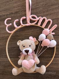 Fiocco nascita tricotin e uncinetto