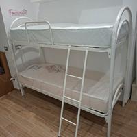 LETTO A CASTELLO BIANCO COMPLETO DI MATERASSI 