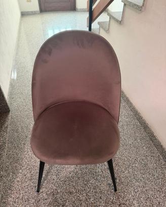 4 sedie di velluto  lavabili