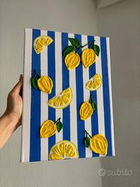Quadro decorativo moderno con limoni | Arte materi