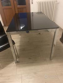 Tavolo Bontempi cristallo temperato e 4 sedie