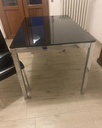Tavolo Bontempi cristallo temperato e 4 sedie