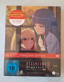Higurashi Gou Vol 5 Steelcase DVD Nuovo