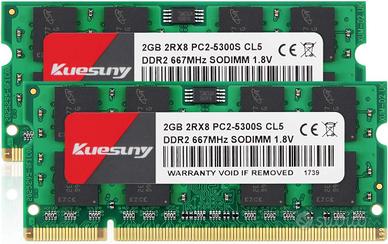 Moduli Ram Kuesuny 4GB (2x2GB) 2Rx8 PC2-5300S