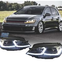 FARI VOLKSWAGEN VW GOLF 7 12-17 DRL DINAMICI NERI 