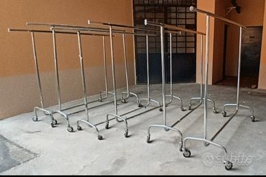 Carrello Appendiabiti metallo cromato professional