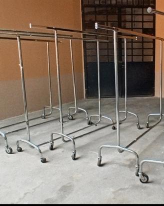 Carrello Appendiabiti metallo cromato professional