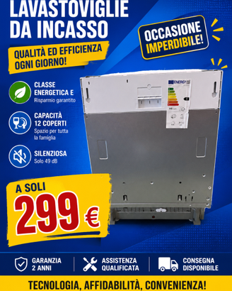 lavastoviglie incasso
