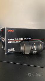 Sigma 105mm f/2.8 + scatola priginale (x Nikon)