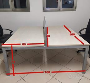 Scrivania doppia postazione da ufficio con separè