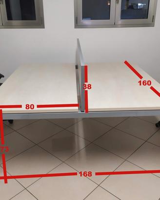 Scrivania doppia postazione da ufficio con separè