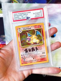 Pokemon Charizard base set Arita PSA Trio auto 10