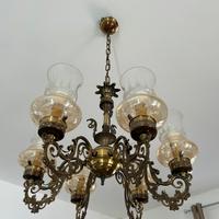 Lampadario ottone e vetro
