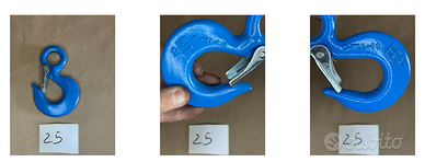 Ganci di sollevamento in acciaio con sicura