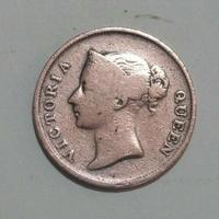 Antica Moneta 1862 1 cent Indian straits Reg Vitto