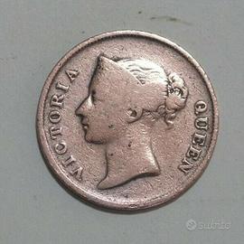 Antica Moneta 1862 1 cent Indian straits Reg Vitto