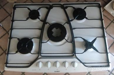 Piano cottura a gas, 5 fuochi 
