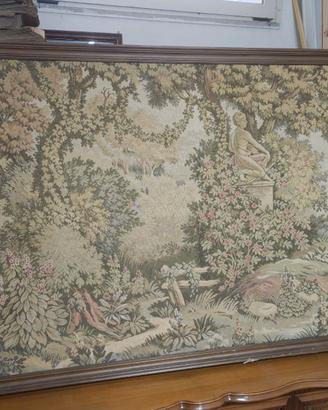 Grande Arazzo Vintage con Cornice in Legno